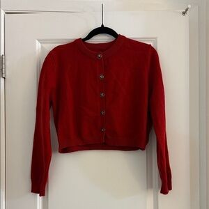 Red Button-Up Women's Sweater